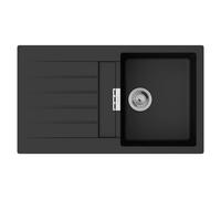 Evier 1 bac avec égouttoir 840 HANSGROHE S52 synthèse noir
