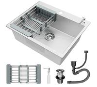Évier 1 bac - MOCOERL - Modèle non spécifié - Inox - 55x45 cm - Distributeur & panier