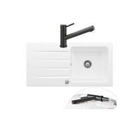Evier 1 bac VILLEROY ET BOCH Architectura 60 vidage auto + Robinet de cuisine Como Window Anthracite