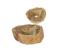 vidaXL Évier 45x35x15 cm Pierre fossile Crème