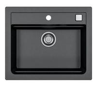 Evier a encastrer Granit 1 bac 59 50 cm ATROX STRADOUR Noir G