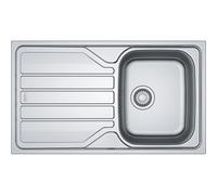 Évier à encastrer inox lisse 1 cuve 1 égouttoir 860 x 500 mm FLN 611-86 FRANKE
