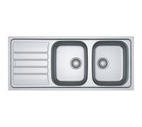 Évier à encastrer inox lisse 2 cuve 1 égouttoir 1160 x 500 mm FLN 621 FRANKE