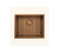 Evier à encastrer ou sous-plan inox PVD cuivre MAYA 1 bac 540x440 avec grille