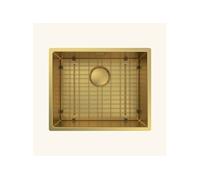 Evier à encastrer ou sous plan inox PVD doré MAYA 1 bac 540x440 avec grille