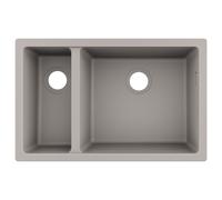Evier à encastrer sous plan 1 bac et demi HANSGROHE S51 avec vidage manuel gris béton