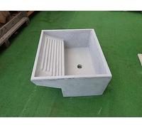 Évier avec lavabo-pilozzo pour buanderie en béton gris 70 x 62 x 30 cm (H)