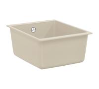 Évier beige 370 x 460 mm en 80 % quartz et 20 % résine - Évier sous-meuble avec égouttage - Résistant aux rayures et à la chaleur - Pour cuisine, extérieur, camping, atelier