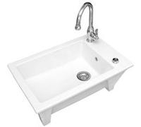 Evier Céramique à encastrer Lingot Blanc 1 Cuve Blanc G