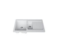 Evier céramique blanc ARKITEKT 1 bac et demi - 1 égouttoir
