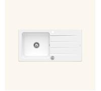 Evier céramique blanc Villeroy & Boch ARCHITECTURA 1 grand bac 1 égouttoir 510x1000
