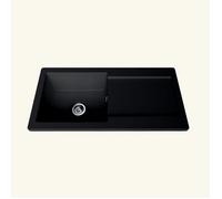 Évier céramique noir mat Vitra ARKITEKT 1 grand bac 1 égouttoir