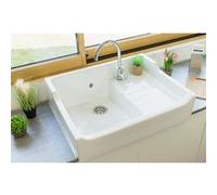 Evier Céramique Timbre D'office Tradition Blanc 80cm