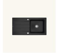 Evier céramique Villeroy & Boch ARCHITECTURA noir mat 1 grand bac 1 égouttoir 510x1000