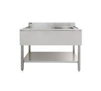 Evier Commercial en Inox à 1 Cuve 120 x 60 x 105 cm & Egouttoir à Gauche