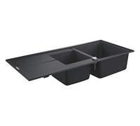 Grohe intégré Grohe composite 31643AP0 1160x500mm, 1,5 vasques avec égouttoir, granit noir