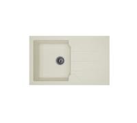 Evier cuisine a encastrer 1 bac 1 égouttoir Aloa Résine 81 50 cm Blanc