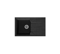 Evier cuisine a encastrer 1 bac + 1 egouttoir Aloa - Resine - 81 x 50 cm - Noir