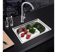Évier Cuisine, Évier encastrable en Acier Inoxydable pour Cuisines et Salles de Bain, Évier avec Crépine+Égouttoir (50 * 40 * 20cm)