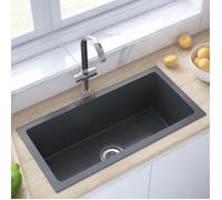 Évier cuisine fait main avec crépine Noir Acier inoxydable 60 x 30 x 20 cm-6640