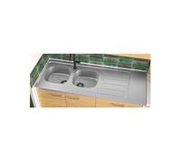 Evier cuisinette 120cm 2 vasques et égoutoir