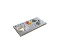 Evier cuisinette inox 18-10 lisse à poser avec 2 plaques électriques - MODERNA - CPAE120A00 - Gris