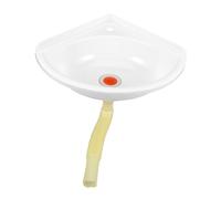 Évier D'angle en Plastique Mural pour Coin, Blanc, Léger | Design Triangle Moderne, Tuyau, pour Salle de Bain Camping-buanderie, Gain de Place Style Aléatoire