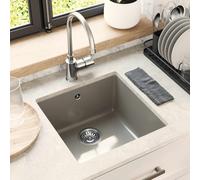 vidaXL Évier de cuisine 370 x 460 mm – 80% quartz, 20% résine – Noir
