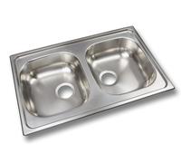 Évier de cuisine, 2 bacs , inox satiné.