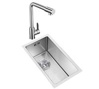 Évier de Cuisine 304 Barre en Acier Inoxydable Balcon Petit évier Mini Petit Lavabo sous Comptoir Évier à Cuve Unique Multifonction (Couleur : Argent, Taille : 34 cm)