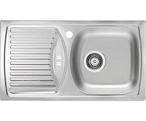 Évier de cuisine à une cuve Alveus Basic 150 Leinen, 78 x 35 cm, avec égouttoir à gauche, en acier inoxydable