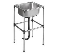 Évier de Cuisine Autonome, Evier Utilitaire en Acier Inoxydable, L'Évier de Bassin Évier À Cuve Unique, pour Extérieur Intérieur, Buanderie, Arrière-Cour, Garage (Size : 37x31x75cm/14.5x12.2x29.5in)