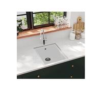 vidaXL Evier de cuisine avec trop-plein blanc granit