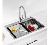Évier de cuisine - CECIPA MAX - Évier un bac 70x45CM - Inox 304 - Plaque de dégivrage - Distributeur savon 300 ml