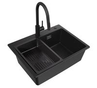 Évier de Cuisine - CECIPA MAX - Granit - 60x45CM - Mitigeur Extractible - Panier égouttoir - pour Armoire de 60 cm