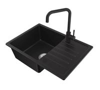 Évier de Cuisine - CECIPA MAX - Granit - 65x45CM - Égouttoir réversible - Mitigeur cuisine - pour Armoire de 45 cm