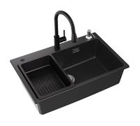 Évier de Cuisine - CECIPA MAX - Granit - 70x45CM - Mitigeur Extractible - Panier égouttoir - Distributeur de savon
