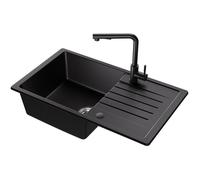 Évier de Cuisine - CECIPA MAX - Granit - 78x45CM - Égouttoir réversible - Mitigeur Extractible - pour Armoire de 60 cm
