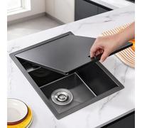 Évier De Cuisine Compact Pour Camping-car, Cuvette Simple Avec Couvercle | Évier Invisible Pour Le Lavage Des Légumes, Drainage Pour Petits Espaces, Appartement, Villa(30*45*22cm)