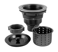 Évier de Cuisine en Acier Inoxydable avec bonde et Bouchon pour évier de Cuisine - avec Panier à déchets Amovible - pour évier de 3 à 1/2 cm - Noir