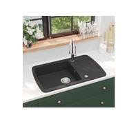 Evier de Cuisine en Granit Bac Unique Encastré Réversible Lavabo Maison 142944