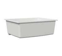 vidaXL Évier de cuisine avec trou de trop-plein en Granit Blanc