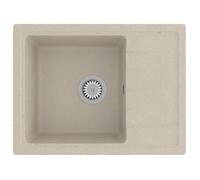 Évier de cuisine en granit - VIDAXL - Ovale - 1 bac - Réversible - Beige