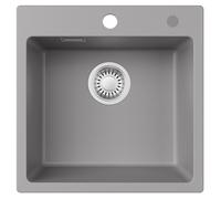 Évier de cuisine en résine - CECIPA MAX - 45x45 cm (cuve 40x35x18 5) - 1 bac - Gris - Résistant