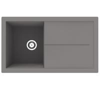 Evier de Cuisine Évier Granit Optique Mineralite 86 x 50 Gris respekta Cleveland