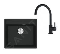 Franke - Set de cuisine G274MČ, évier en fragranit MRG 610-52 RTL + robinet FN 6018.901, noir mat 114.0700.787