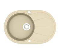 Évier de cuisine Granit Seul lavabo Ovale Beige