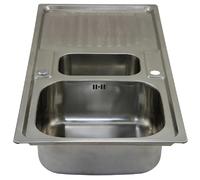 Evier de Cuisine en Acier Inoxydable 105cm x 50cm et Robinet Rainbow
