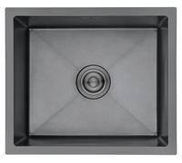 Évier de cuisine inox 50 x 43 cm - Cuve simple - Noir - Avec filtre d'évacuation - Pour cuisine
