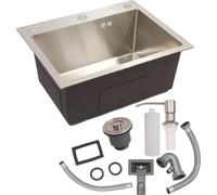Evier de cuisine, inox, design bassin unique, brossé 50cmx40cm